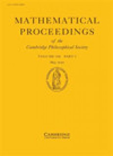 Mathematical Proceedings Of The Cambridge Philosophical Society