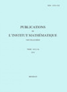 Publications De L Institut Mathematique-beograd